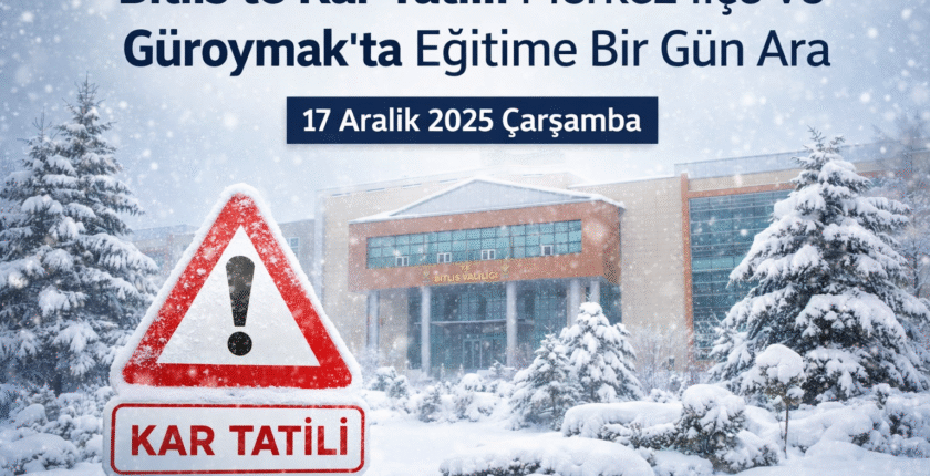 Bitlis’te Kar Yağışı Nedeniyle Eğitime Ara